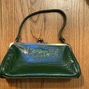 Green faux crocodile Billabong purse